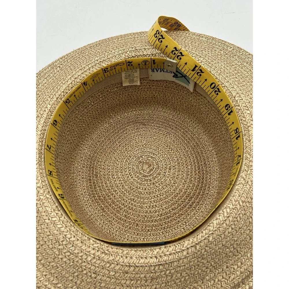 Betmar New York Beige Paper Straw Boater Hat Womens Resort Sun Hat